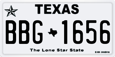 TX license plate BBG1656