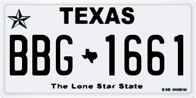 TX license plate BBG1661