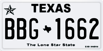 TX license plate BBG1662
