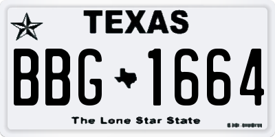 TX license plate BBG1664