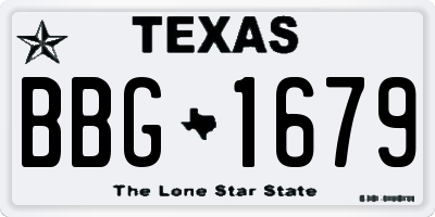 TX license plate BBG1679