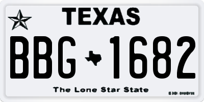 TX license plate BBG1682