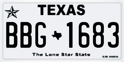 TX license plate BBG1683
