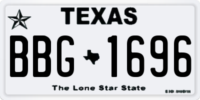 TX license plate BBG1696