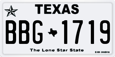 TX license plate BBG1719