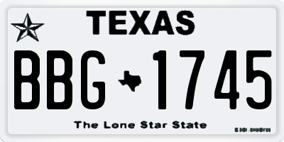 TX license plate BBG1745