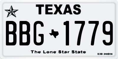 TX license plate BBG1779
