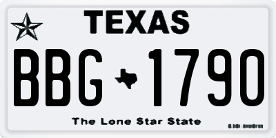 TX license plate BBG1790