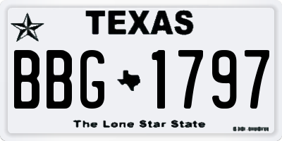 TX license plate BBG1797