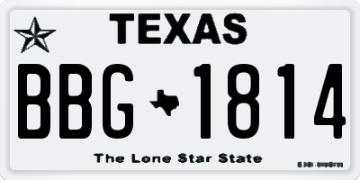 TX license plate BBG1814