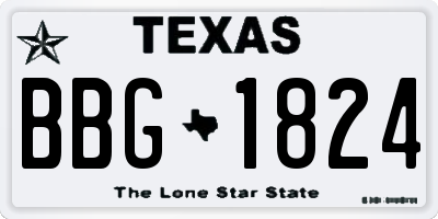 TX license plate BBG1824