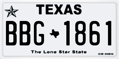 TX license plate BBG1861