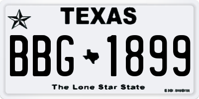 TX license plate BBG1899