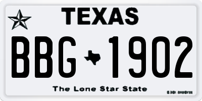TX license plate BBG1902