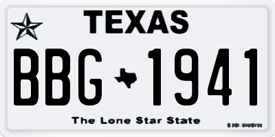 TX license plate BBG1941