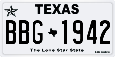 TX license plate BBG1942
