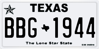TX license plate BBG1944