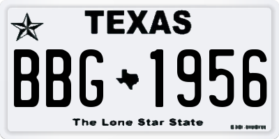 TX license plate BBG1956