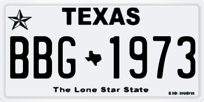 TX license plate BBG1973