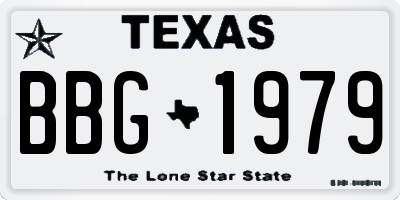 TX license plate BBG1979
