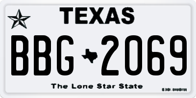 TX license plate BBG2069