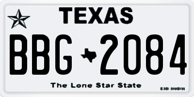 TX license plate BBG2084