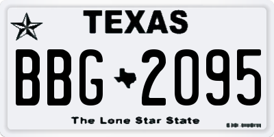 TX license plate BBG2095