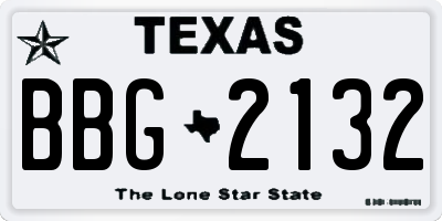 TX license plate BBG2132