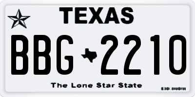TX license plate BBG2210