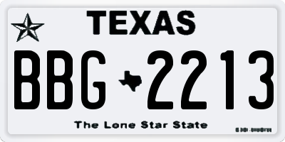 TX license plate BBG2213