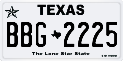 TX license plate BBG2225
