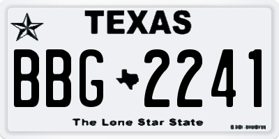TX license plate BBG2241