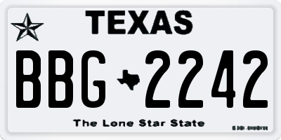 TX license plate BBG2242