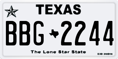 TX license plate BBG2244