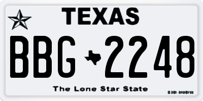 TX license plate BBG2248