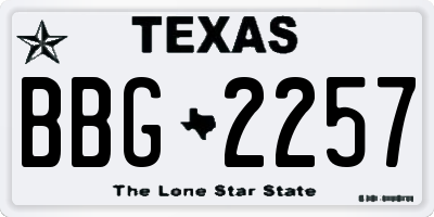 TX license plate BBG2257