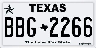 TX license plate BBG2266