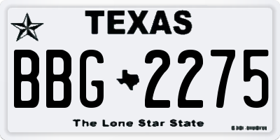 TX license plate BBG2275