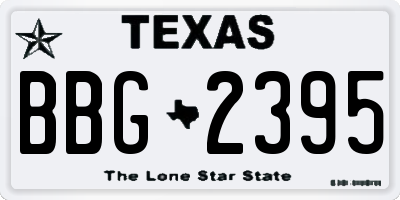 TX license plate BBG2395