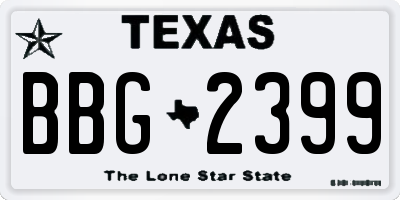 TX license plate BBG2399