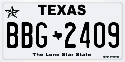 TX license plate BBG2409