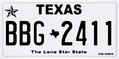 TX license plate BBG2411