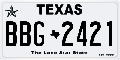 TX license plate BBG2421