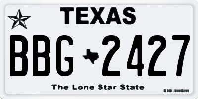 TX license plate BBG2427