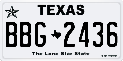 TX license plate BBG2436