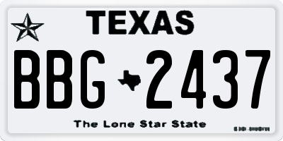 TX license plate BBG2437