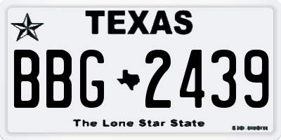 TX license plate BBG2439
