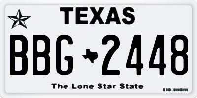TX license plate BBG2448