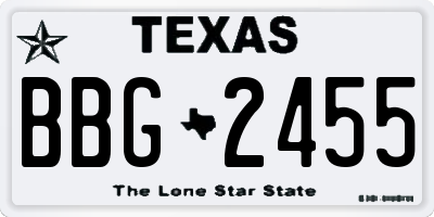 TX license plate BBG2455