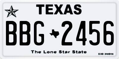 TX license plate BBG2456
